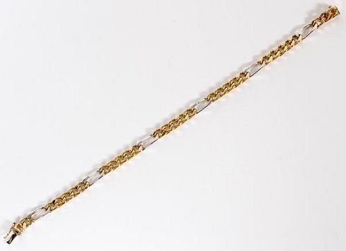 YELLOW AND WHITE GOLD LINK GENTLEMAN'S BRACELET