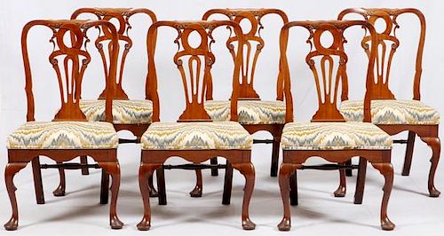 QUEEN ANNE MAHOGANY DINING CHAIRS 19TH.C.