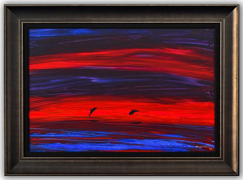 Wyland- Original Painting on Canvas "On the Horizon"