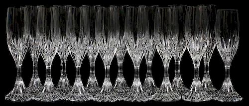 BACCARAT MASSENA CRYSTAL FLUTED CHAMPAGNE GLASSES