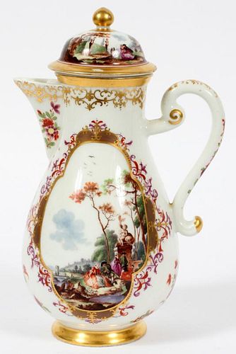 LUDWIG PORCELAIN COFFEE POT AND COVER 18TH C.