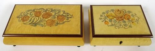 REUGE ITALIAN INLAID MUSIC AND JEWELRY BOXES TWO