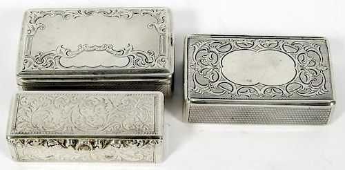 GROUP OF AUSTRO-HUNGARIAN SILVER SNUFF BOXES