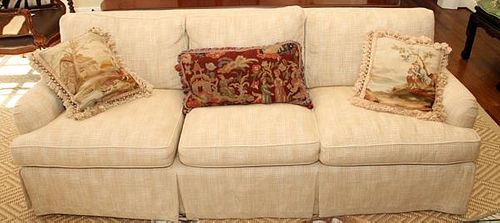 BAKER THREE CUSHION UPHOLSTERED SOFAS AND ARMCHAIRS