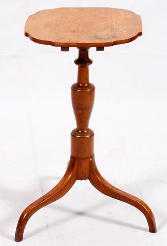 CHERRY TRIPOD TILT TOP CANDLE STAND C. 1800
