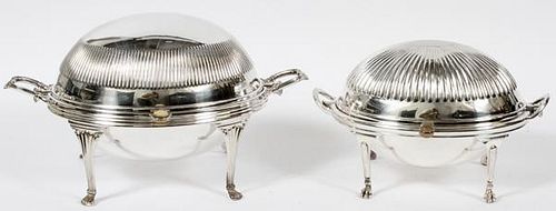SILVERPLATE REVOLVING DOME SERVING DISHES 2 PIECES