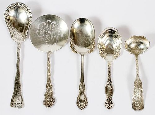 STERLING SERVING SPOONS FIVE