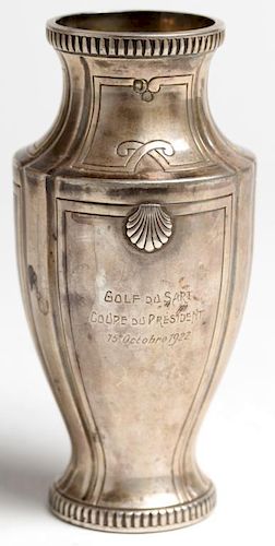 French Sterling Silver Trophy Vase, 1922
