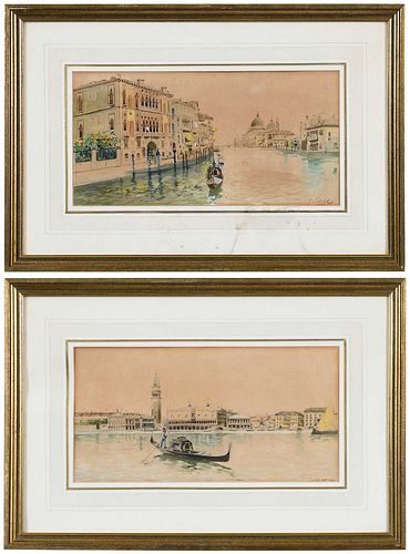 Pair of Venice Watercolors by Guidalto
