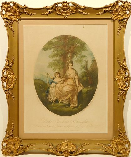 After Angelica Kauffman, engraved by Thomas Burke: Lady Rushout and Daughter