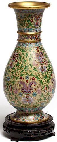 Chinese Cloisonne Enamel Lobed Vase