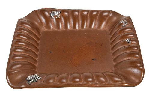 Mixed Metals Gorham Ashtray with Animals and Insects