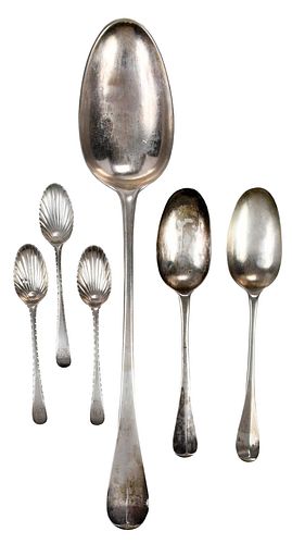 Six Pieces Early English Silver