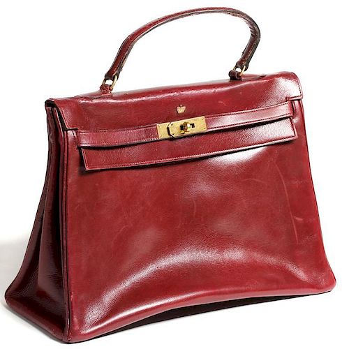 Vintage Hermes Kelly Handbag with Royal Insignia