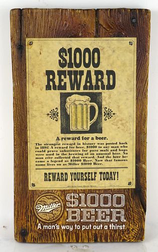 1972 $1000 Beer "Reward Yourself" Milwaukee Wisconsin