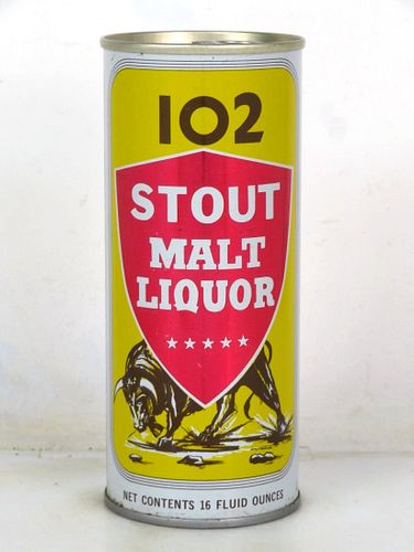 1968 102 Stout Malt Liquor 16oz One Pint T160-22 Ring Top Los Angeles California