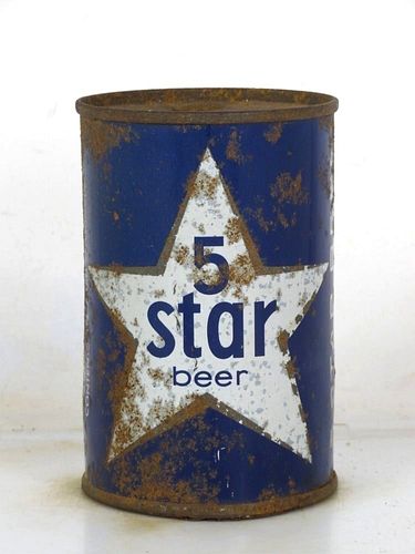 1958 5 Star Beer 10oz 64-21 Flat Top New York New York