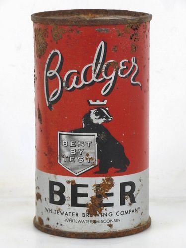 1939 Badger Beer` 12oz OI-60 Opening Instruction Can Whitewater Wisconsin