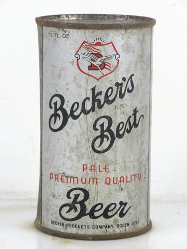 1952 Becdker's Best Beer 12oz 35-26 Flat Top Ogden Utah