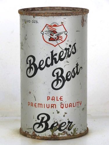 1938 Becker's Best Beer 12oz OI-91 Opening Instruction Can Ogden Utah