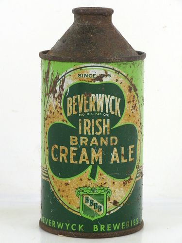 1946 Beverwyck Irish Cream Ale 12oz 152-07 High Profile Cone Top Albany New York