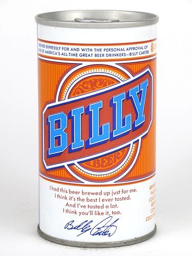 1978 Billy Beer 12oz T40-05.2 Ring Top Cold Spring Minnesota