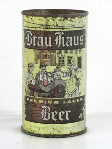 1954 Brau Haus Beer 12oz 41-05 Flat Top Los Angeles California