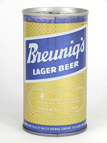 1974 Breunig's Lager Beer 12oz T45-16 Ring Top Eau Claire Wisconsin