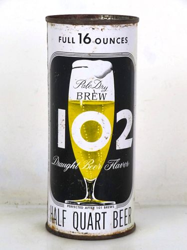 1960 Brew "102" Beer 16oz One Pint 226-01 Flat Top Los Angeles California