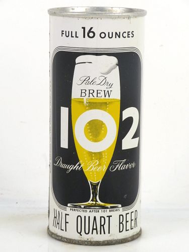 1962 Brew "102" Beer 16oz One Pint 226-01a Flat Top Los Angeles California