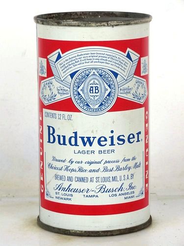 1959 Budweiser Lager Beer 12oz 44-17.1b Flat Top Saint Louis Missouri