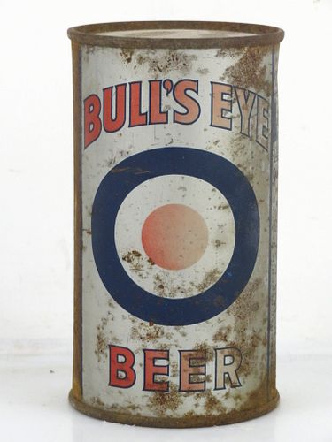 1938 Bulls Eye Beer 12oz OI-168 Opening Instruction Can Oakland California