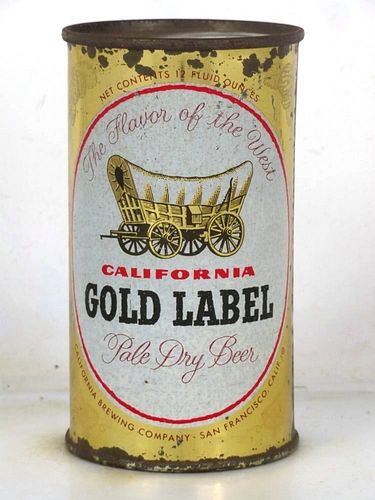 1954 California Gold Label Beer 12oz 47-37 Flat Top San Francisco California