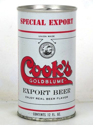 1966 Cook's Goldblume Export Beer 12oz T56-38 Ring Top Evansville Indiana