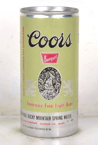 1975 Coors Banquet Beer "Button Top" Can 12oz Eco-Tab Golden Colorado