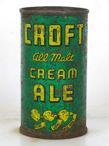 1946 Croft All Malt Cream Ale 12oz 52-19 Flat Top Boston Massachusetts
