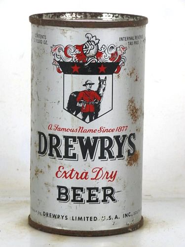 1949 Drewrys Extra Dry Beer 12oz 55-37 Flat Top South Bend Indiana