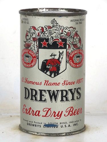 1948 Drewrys Extra Dry Beer 12oz 55-36 Flat Top South Bend Indiana