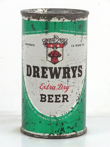 1956 Drewrys Extra Dry Beer (Chin/Dimples) 12oz 56-35.1 Flat Top South Bend Indiana