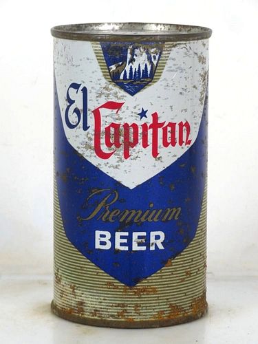 1958 El Capitan Premium Beer 12oz 59-19 Flat Top Oakland California