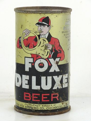 1946 Fox De Luxe Beer 12oz OI-301a Opening Instruction Can Chicago Illinois