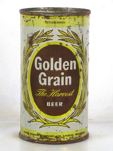 1963 Golden Grain Beer 12oz Flat Top Can Maier Los Angeles 