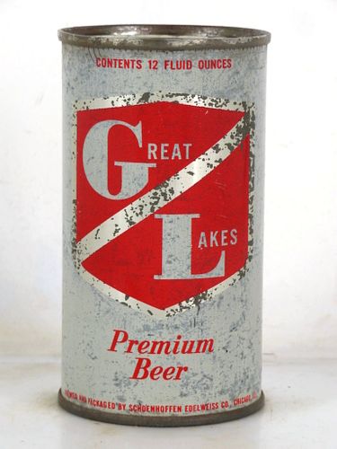 1960 Great Lakes 12oz Flat Top Beer Can Edelweiss Chicago 