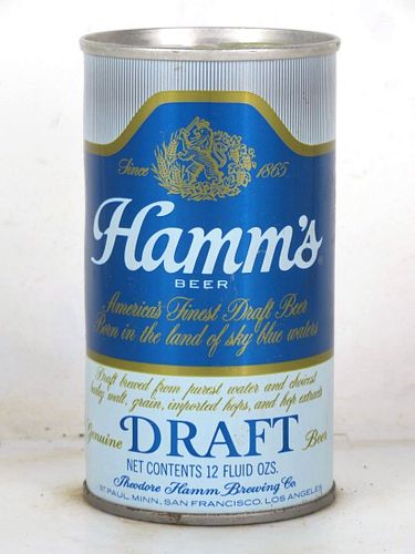 1970 Hamm's Draft Beer 12oz T73-15 Ring Top Saint Paul Minnesota