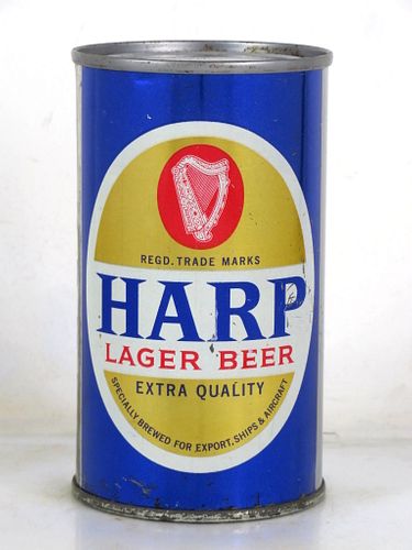 1972 Harp Lager Beer Flat Top Can Ireland 