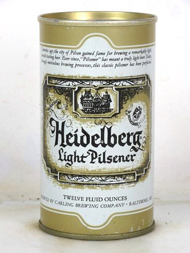 1968 Heidelberg Light Pilsener Beer 12oz T74-37 Ring Top Baltimore Maryland