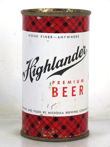 1956 Highlander Beer 12oz Flat Top Can Missoula Montana 