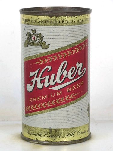 1960 Huber Premium Beer 12oz 84-09 Bank Top Monroe Wisconsin