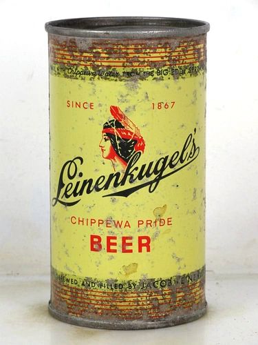 1953 Leinenkugel's Beer 12oz 91-10 Flat Top Chippewa Falls Wisconsin
