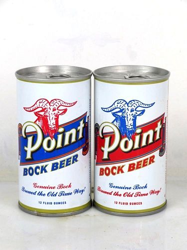 Lot of 2 1970s Point Bock Ring Pull Beer Cans Stevens Point Wisconsin 